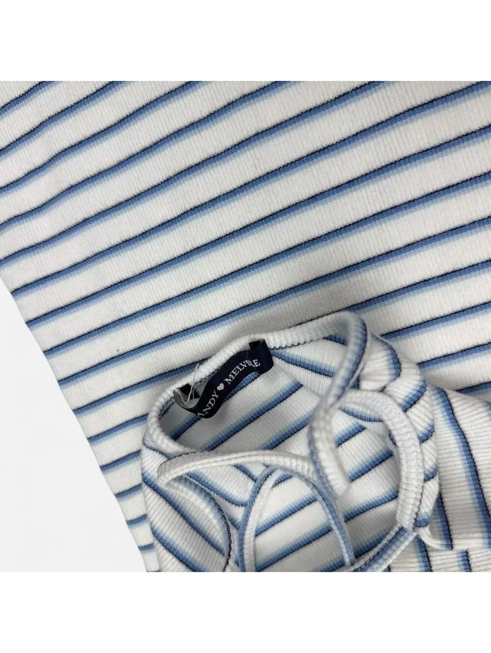 Brandy Melville White Blue Striped Mini Dress